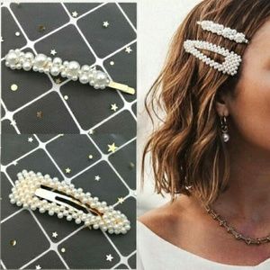 Pearl Hair Clips  Barrette Hairpin Large